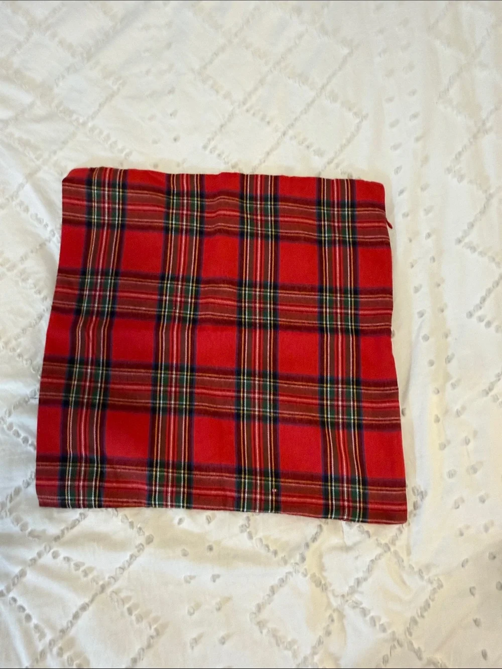 Red Plaid Accent Pillow Cover new